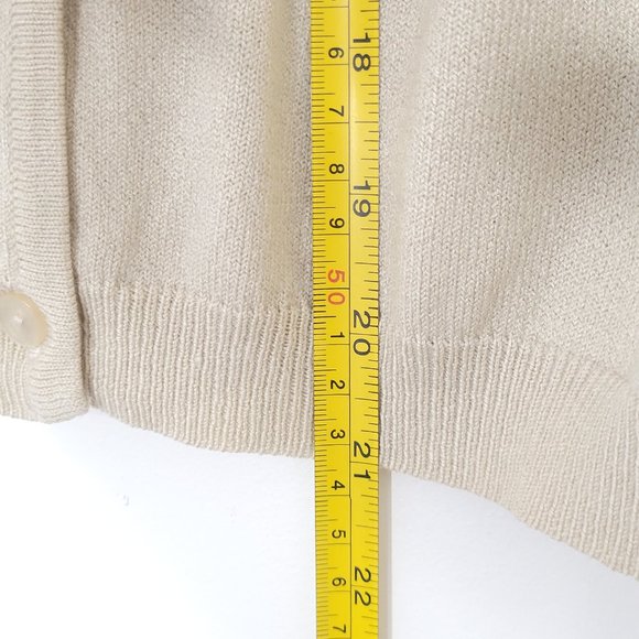 Gloria Vanderbilt Cream Beige Knit Cardigan Sweater Top Button Front Y2K Small - Picture 7 of 8